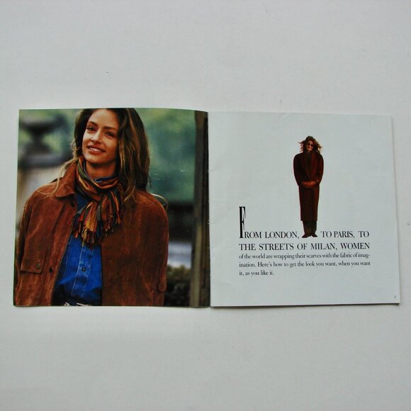 Vintage Axcess Scarves How To Tie Knot Fold Fan Weave Wrap Wear Scarves Fashion - Picture 2 of 6